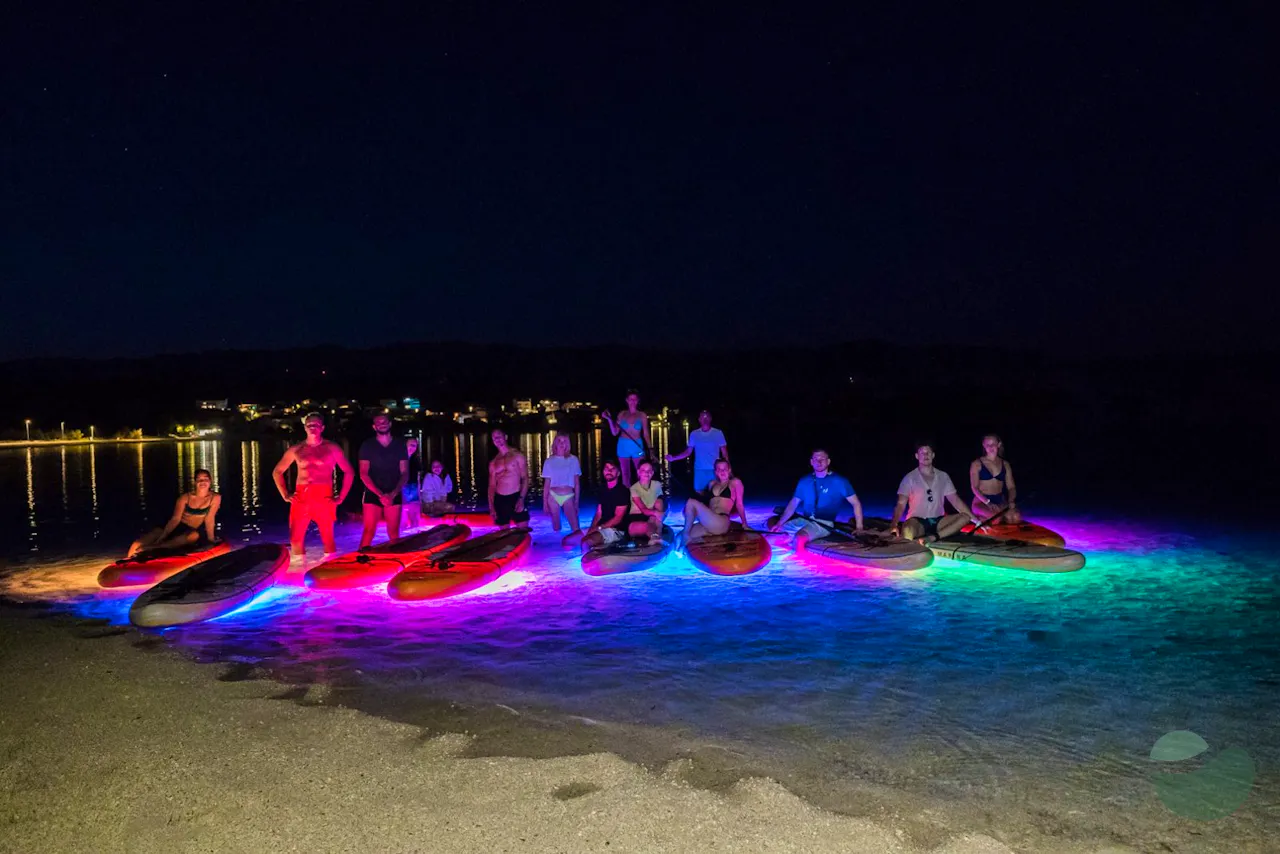 Enchanting Night Glow SUP Tour at Caska Beach, Pag Island