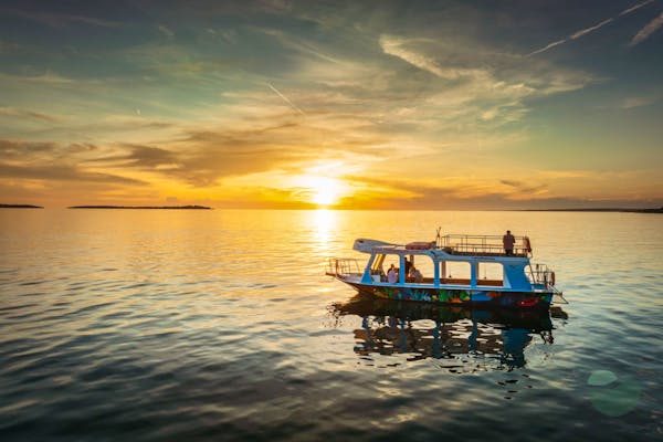Breathtaking Glass Boat Tour to Brijuni at Sunset
